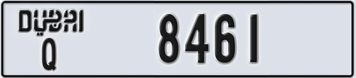 UAE License Plate Dubai Q 8461