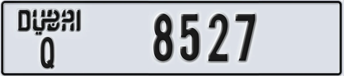 UAE License Plate Dubai Q 8527