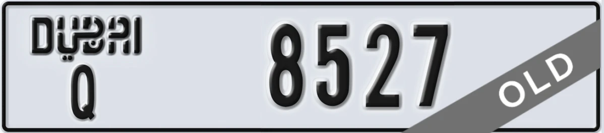 UAE License Plate Dubai Q 8527