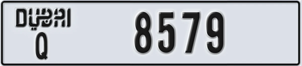 UAE License Plate Dubai Q 8579