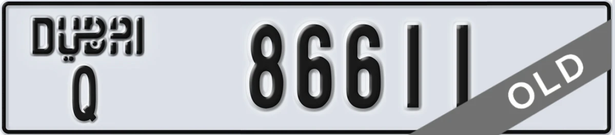 UAE License Plate Dubai Q 86611