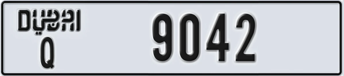 UAE License Plate Dubai Q 9042