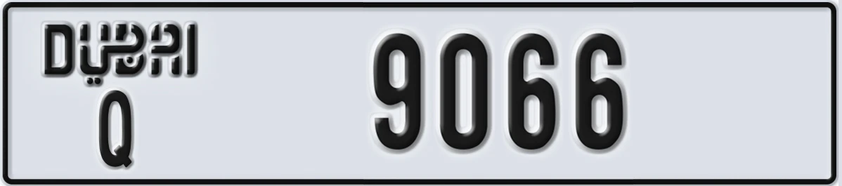 UAE License Plate Dubai Q 9066