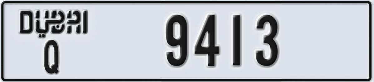 UAE License Plate Dubai Q 9413