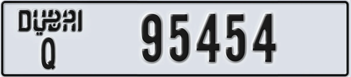 UAE License Plate Dubai Q 95454