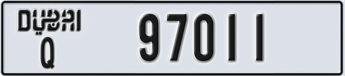 UAE License Plate Dubai Q 97011