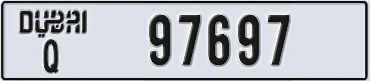 UAE License Plate Dubai Q 97697