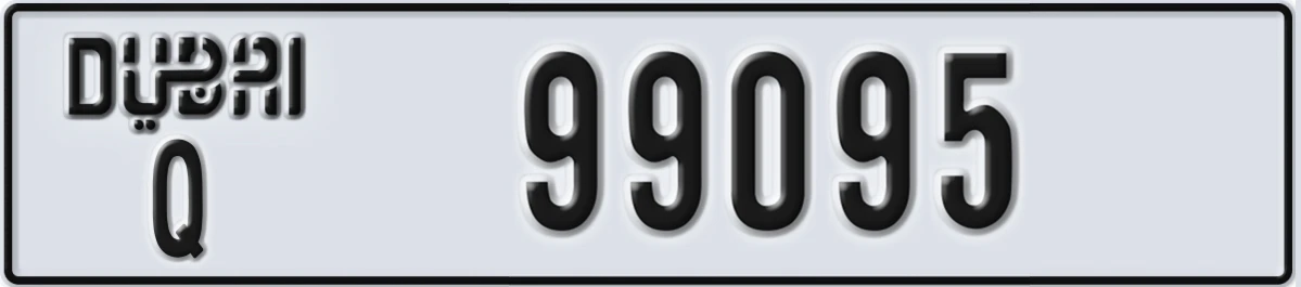 UAE License Plate Dubai Q 99095
