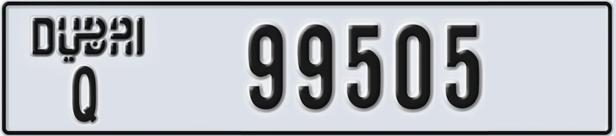 UAE License Plate Dubai Q 99505