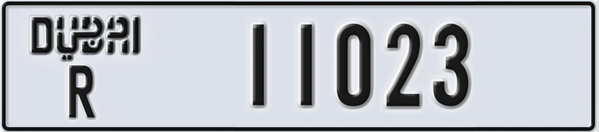 UAE License Plate Dubai R 11023