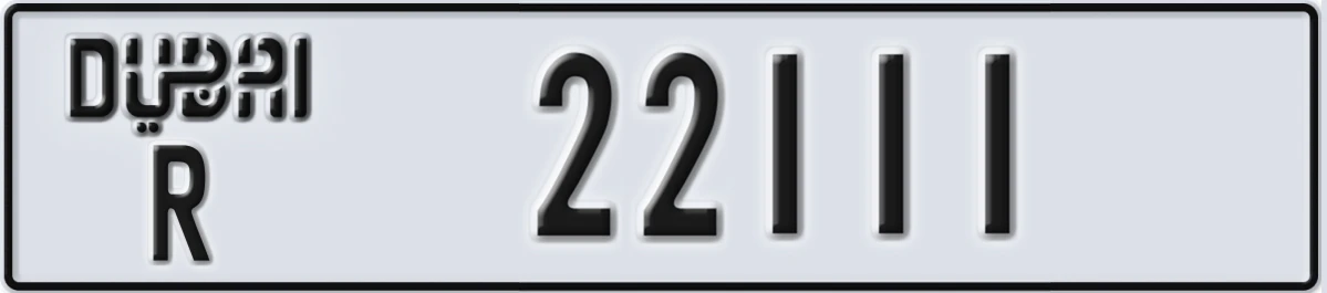 UAE License Plate Dubai R 22111