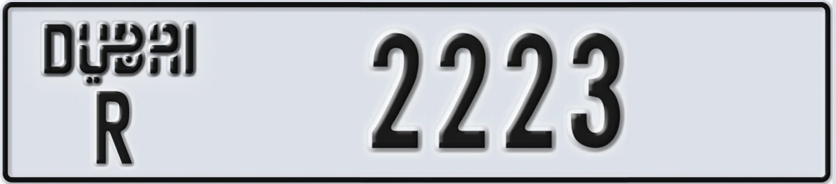 UAE License Plate Dubai R 2223
