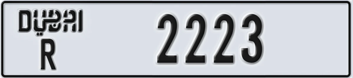 UAE License Plate Dubai R 2223