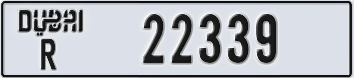 UAE License Plate Dubai R 22339