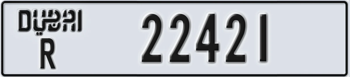 UAE License Plate Dubai R 22421