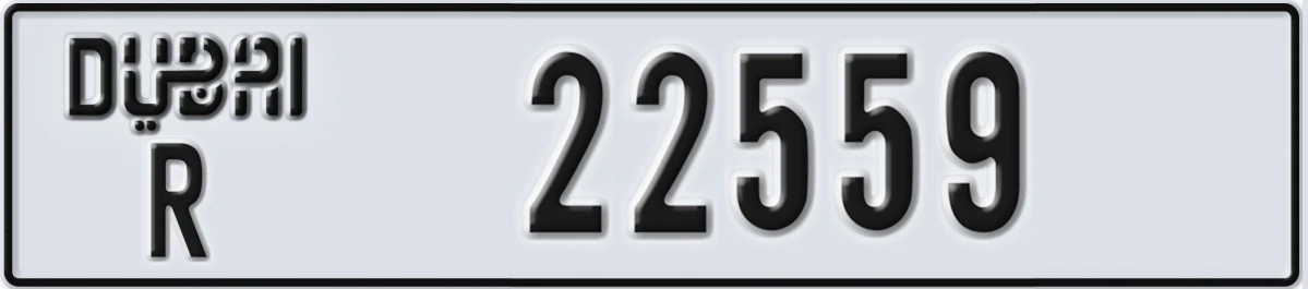 UAE License Plate Dubai R 22559