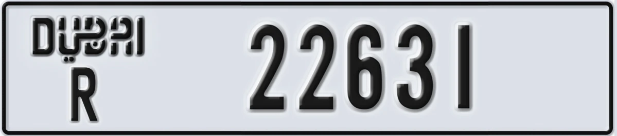 UAE License Plate Dubai R 22631