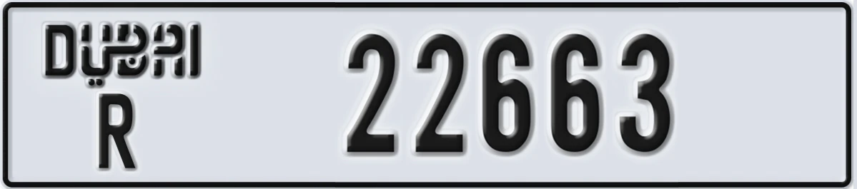 UAE License Plate Dubai R 22663