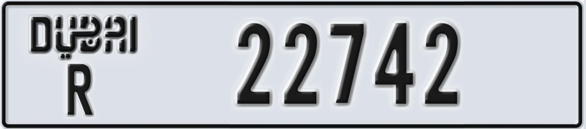 UAE License Plate Dubai R 22742