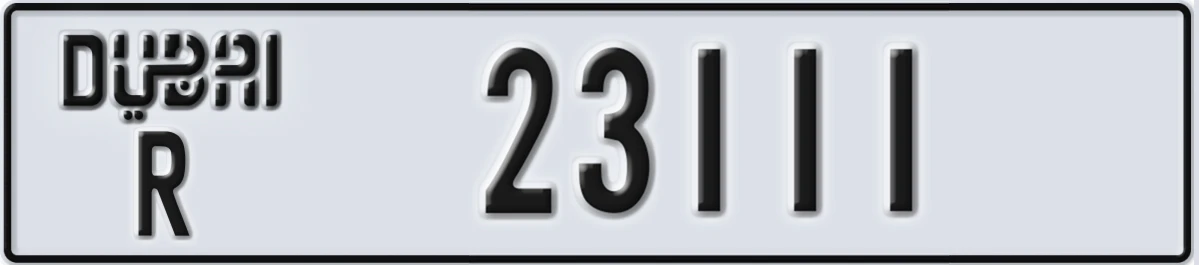 UAE License Plate Dubai R 23111