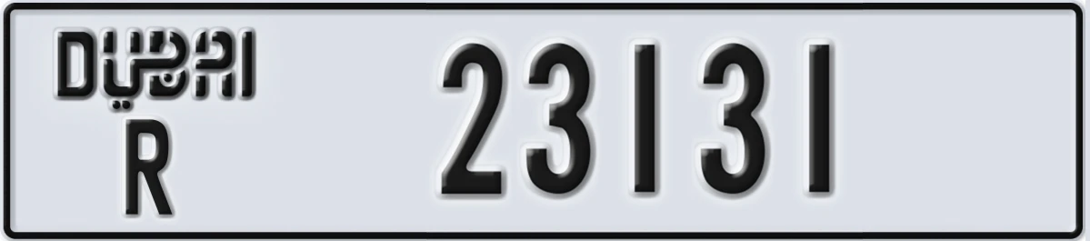 UAE License Plate Dubai R 23131