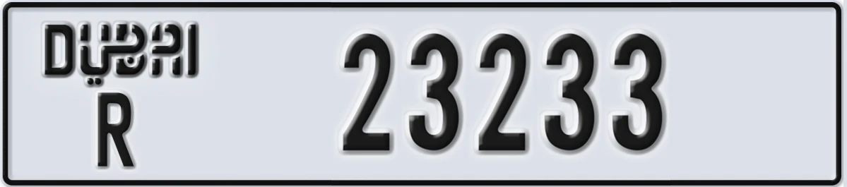 UAE License Plate Dubai R 23233