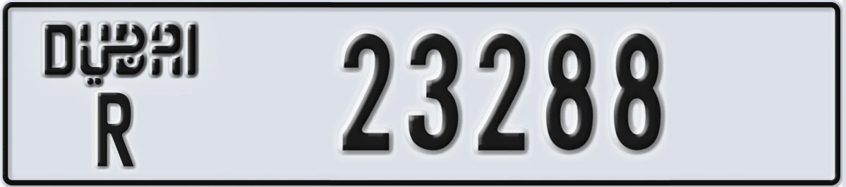 UAE License Plate Dubai R 23288