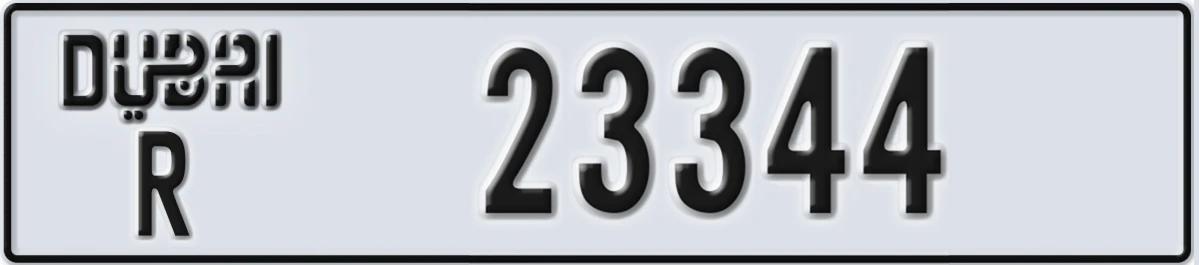 UAE License Plate Dubai R 23344