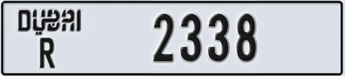 UAE License Plate Dubai R 2338