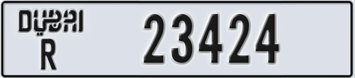 UAE License Plate Dubai R 23424