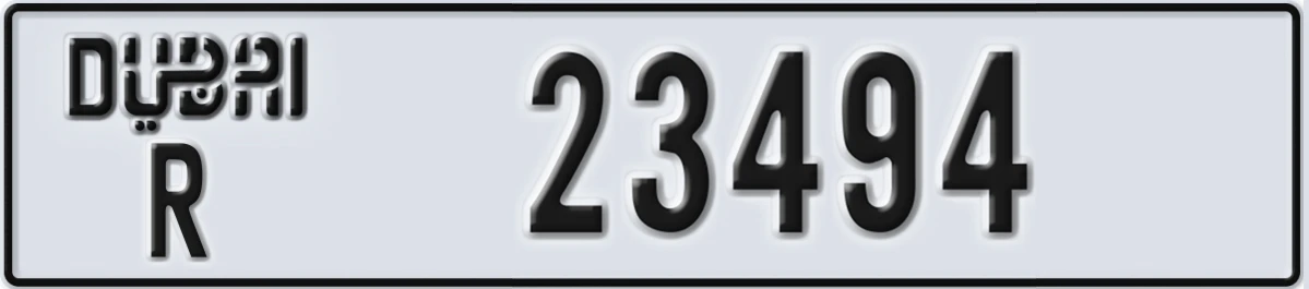 UAE License Plate Dubai R 23494