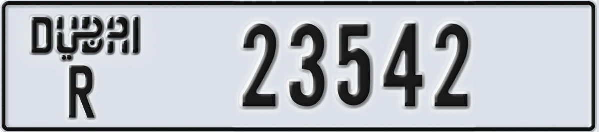 UAE License Plate Dubai R 23542
