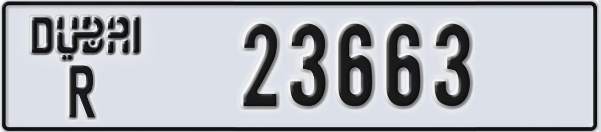 UAE License Plate Dubai R 23663