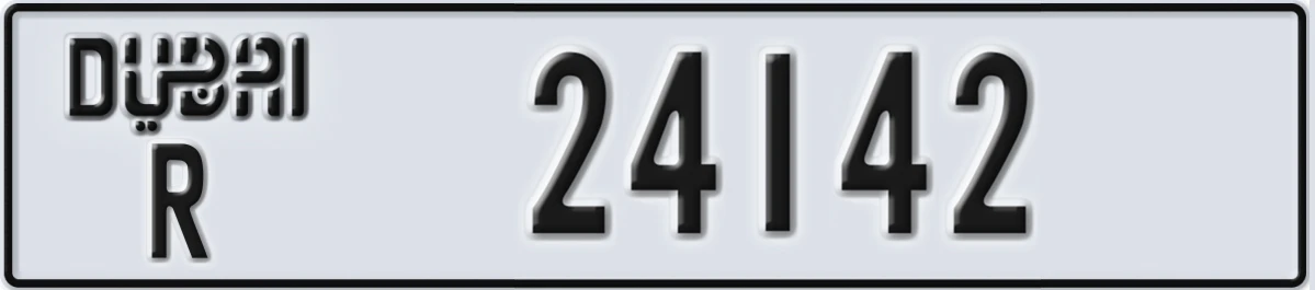 UAE License Plate Dubai R 24142