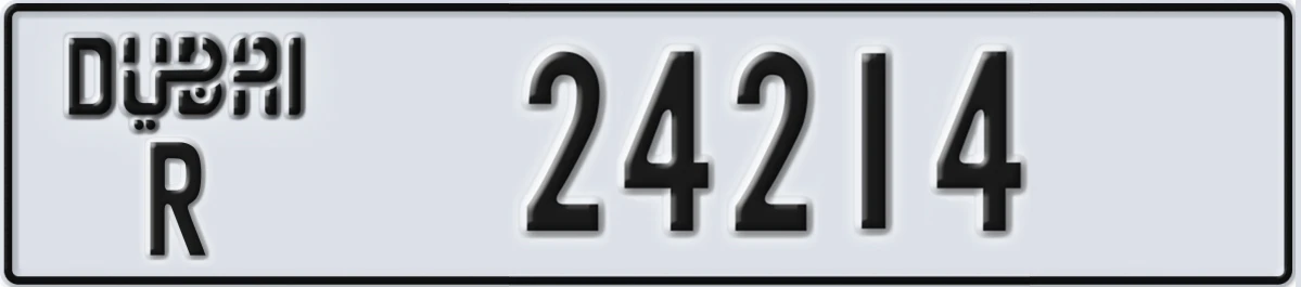 UAE License Plate Dubai R 24214