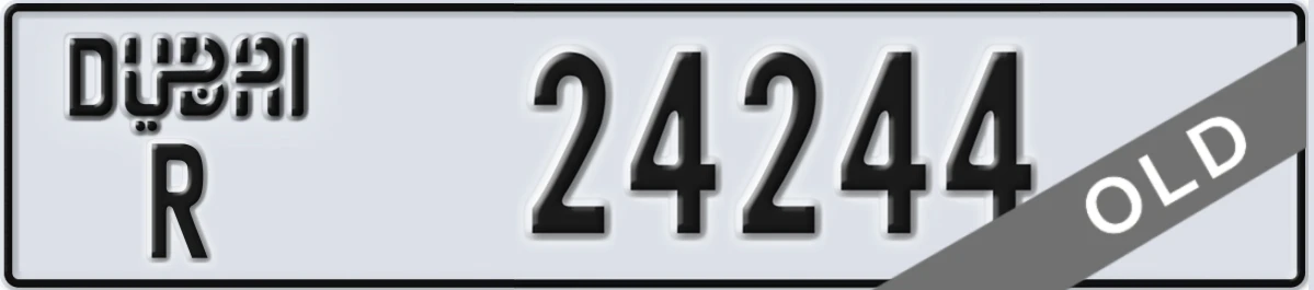 UAE License Plate Dubai R 24244