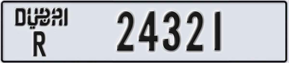 UAE License Plate Dubai R 24321