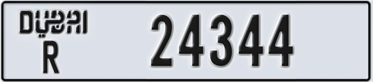 UAE License Plate Dubai R 24344