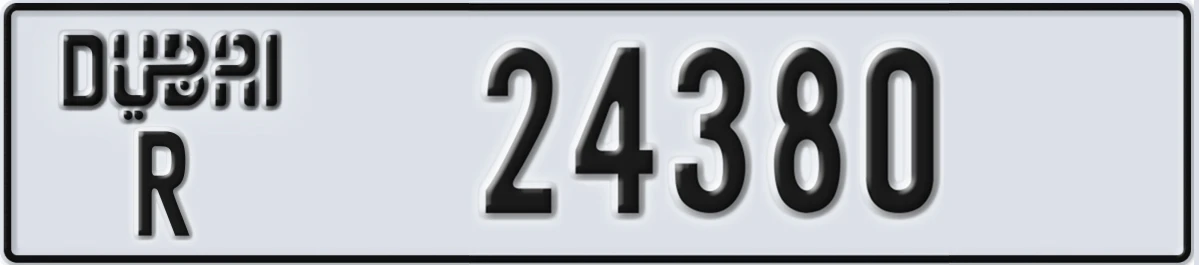 UAE License Plate Dubai R 24380