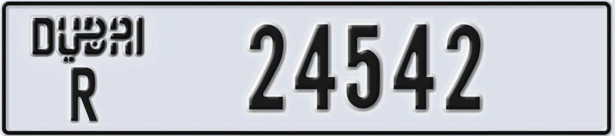 UAE License Plate Dubai R 24542