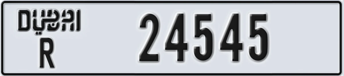UAE License Plate Dubai R 24545