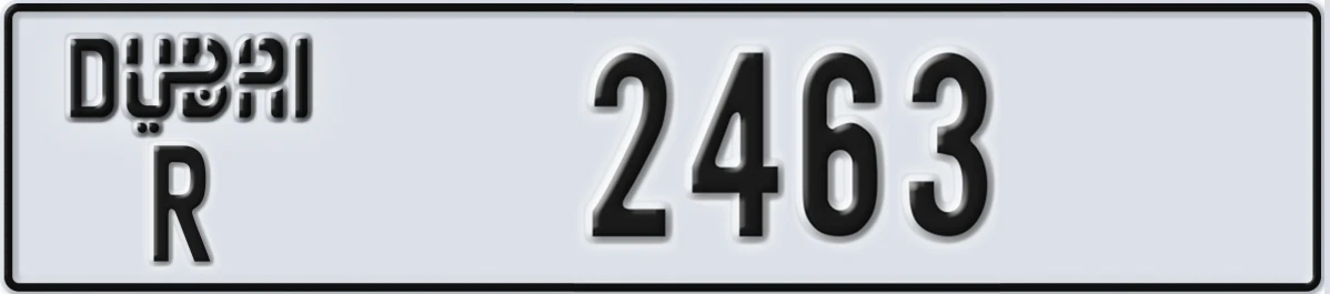 UAE License Plate Dubai R 2463