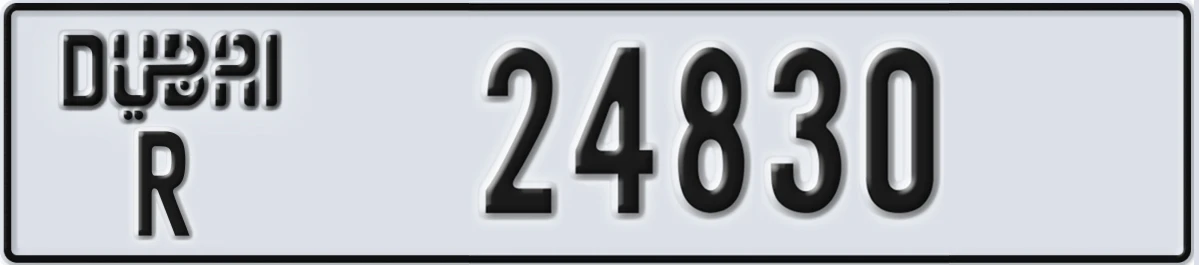 UAE License Plate Dubai R 24830