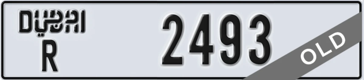 UAE License Plate Dubai R 2493