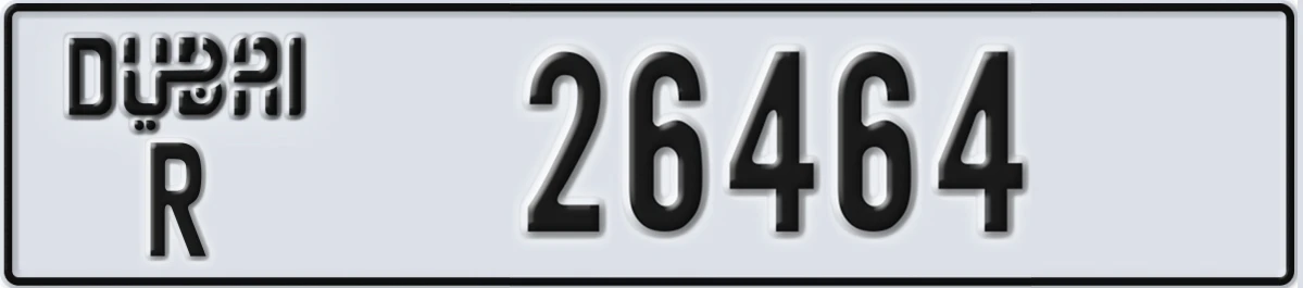 UAE License Plate Dubai R 26464