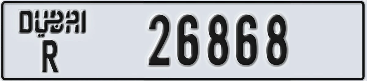 UAE License Plate Dubai R 26868
