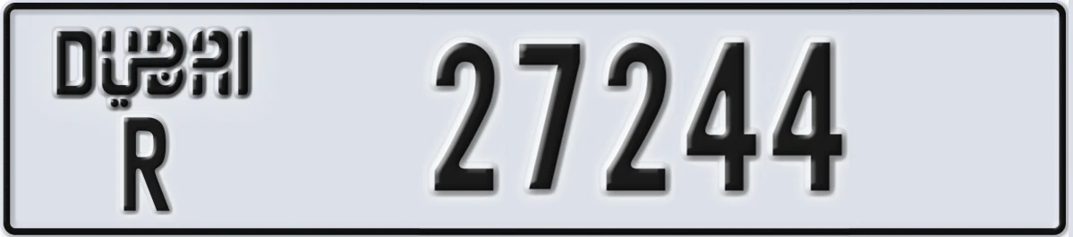 UAE License Plate Dubai R 27244