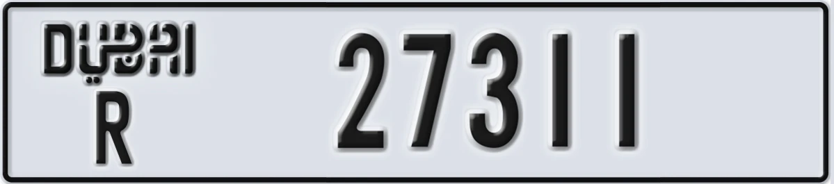 UAE License Plate Dubai R 27311