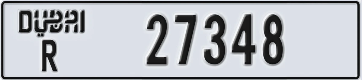 UAE License Plate Dubai R 27348