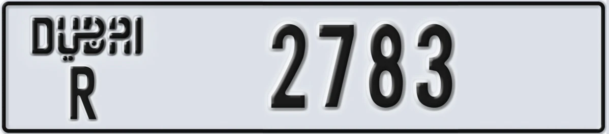 UAE License Plate Dubai R 2783